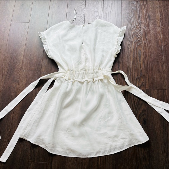 ZARA White Ruffle Sleeve Garden Dress - Picture 6 of 15
